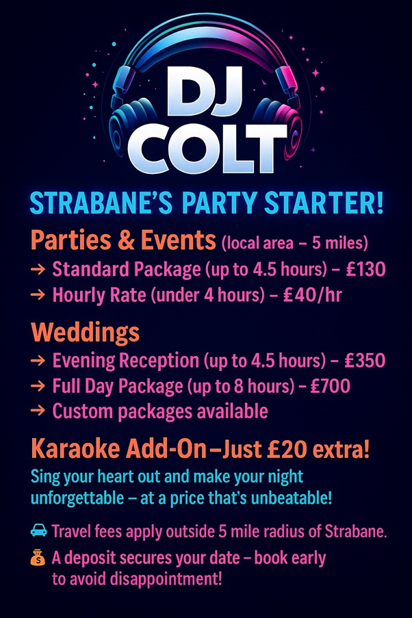 DJ Colt pricing flyer